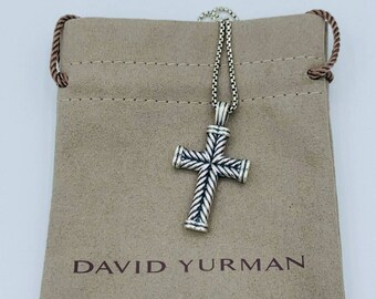 David Yurman Sterling Silver Men's Chevron Cross Pendant - Etsy