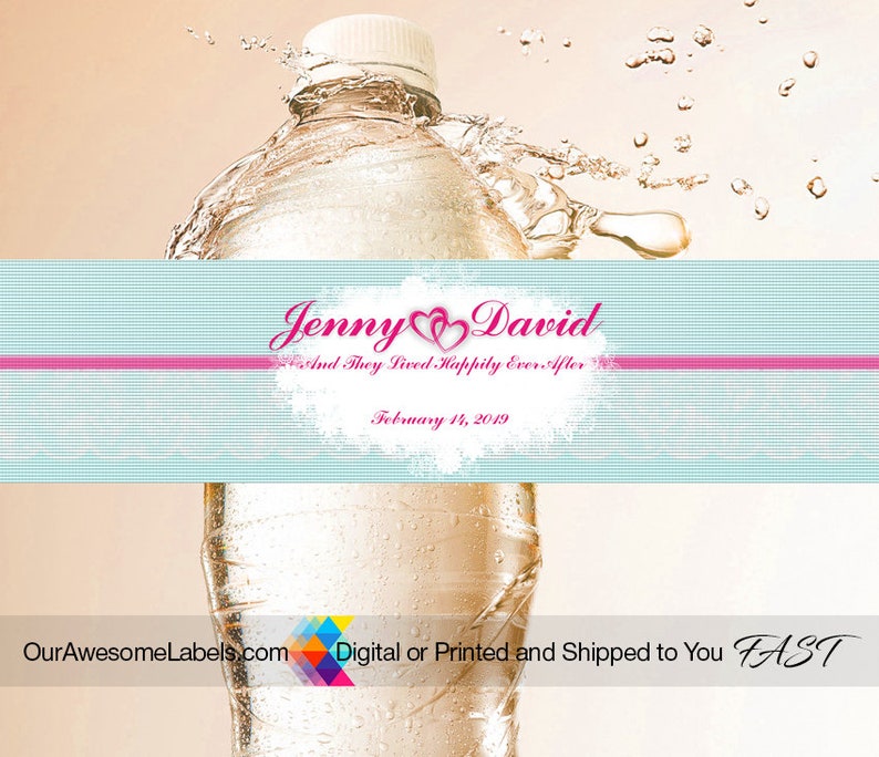 Personalization Wedding Water Bottle Labels 50th 25th Anniversary Birthday Bridal Shower Burlap,Rustic Wood 100 Labels per order I Do BBQ.