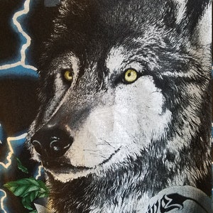 Vintage American Thunder Wolf T shirt