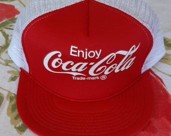 Vintage Enjoy Coca-Cola w/ Rope Trim Snapback Trucker Hat