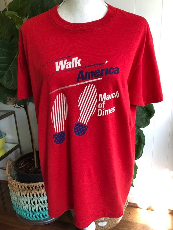 Vintage 1980s March of Dimes Walk America T-shirt