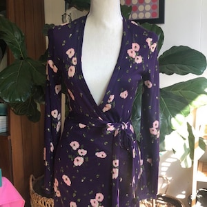1980s Diane von Fürstenberg Rose Wrap Dress | small/medium