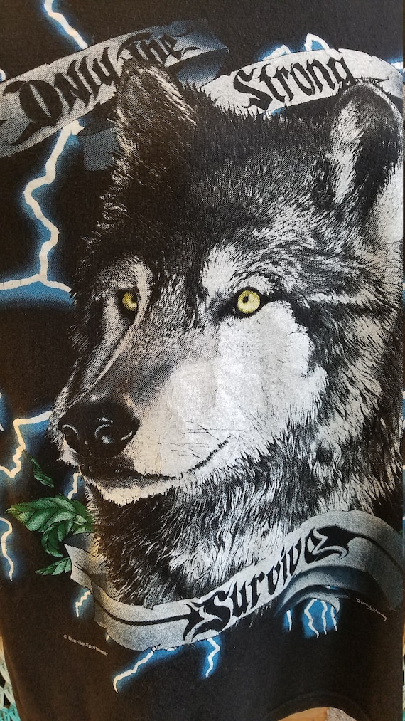 Vintage American Thunder Wolf T shirt