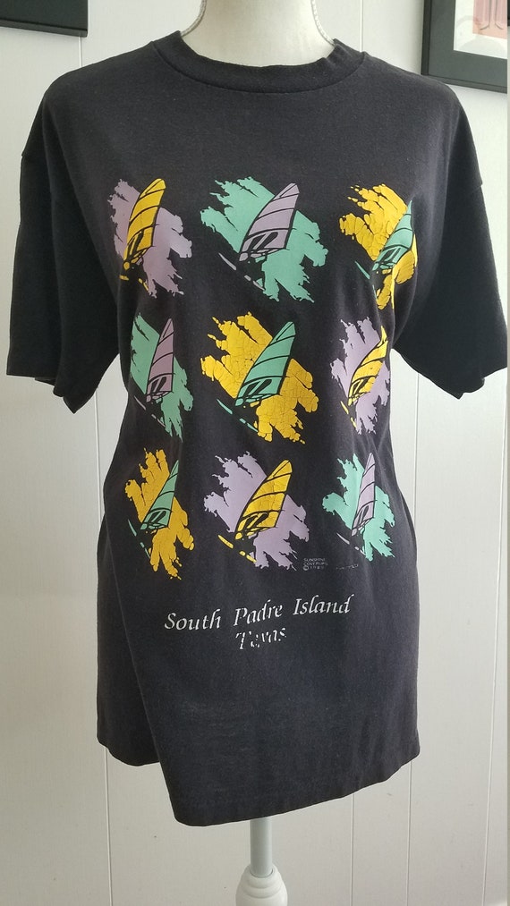 Vintage 1989 South Padre Island windsurfing T shirt Gem