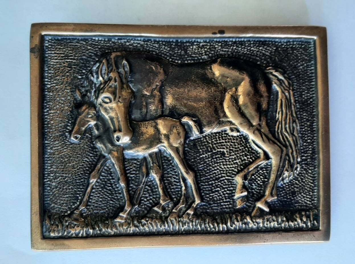Vintage BTS Solid Brass Horse Head Belt Buckle. Unisex. Bts Brass Belt Buckle - Etsy main image 2