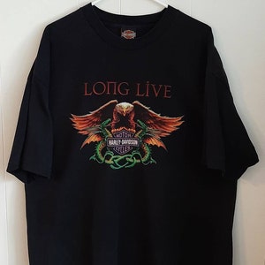 Vintage Harley Davidson Motorcycle Eagle &quot;Long Live&quot; Waikiki, HI T Shirt