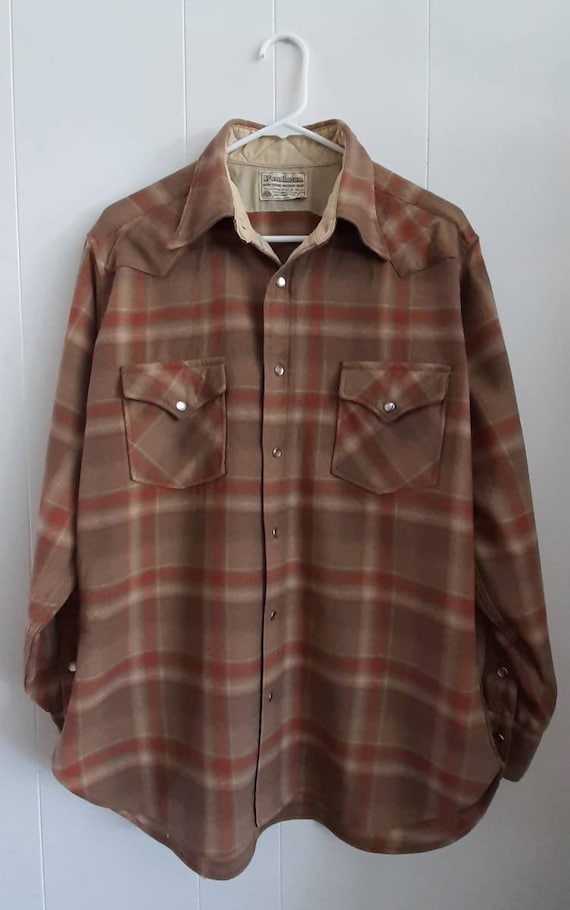 Vintage Pendleton Plaid High Grade Western Wear Pearl Snap Shirt 