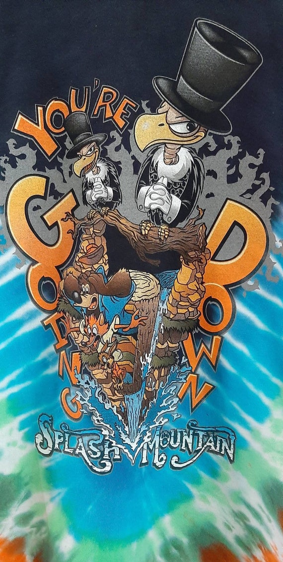 トップス dead stock splash mountain long T Vintage Splash Mountain Tie-dye Disney Shirt - Etsy