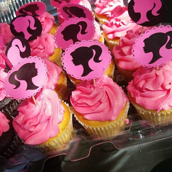 Barbie cupcake toppers (12)