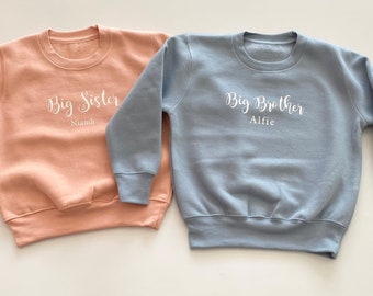 Personalised Big Sister Little Sister Jumper, Personalised Big Brother Little Brother Sweatshirt