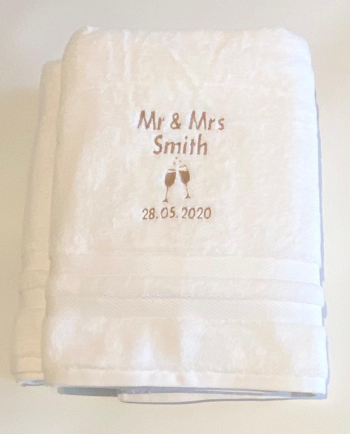 Personalised Grey Wedding Towels By The Alphabet Gift Shop