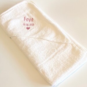 Personalised baby hooded towel, Personalised new baby gift, Personalised embroidered hooded towel, 100% cotton, luxury baby hooded towel image 4