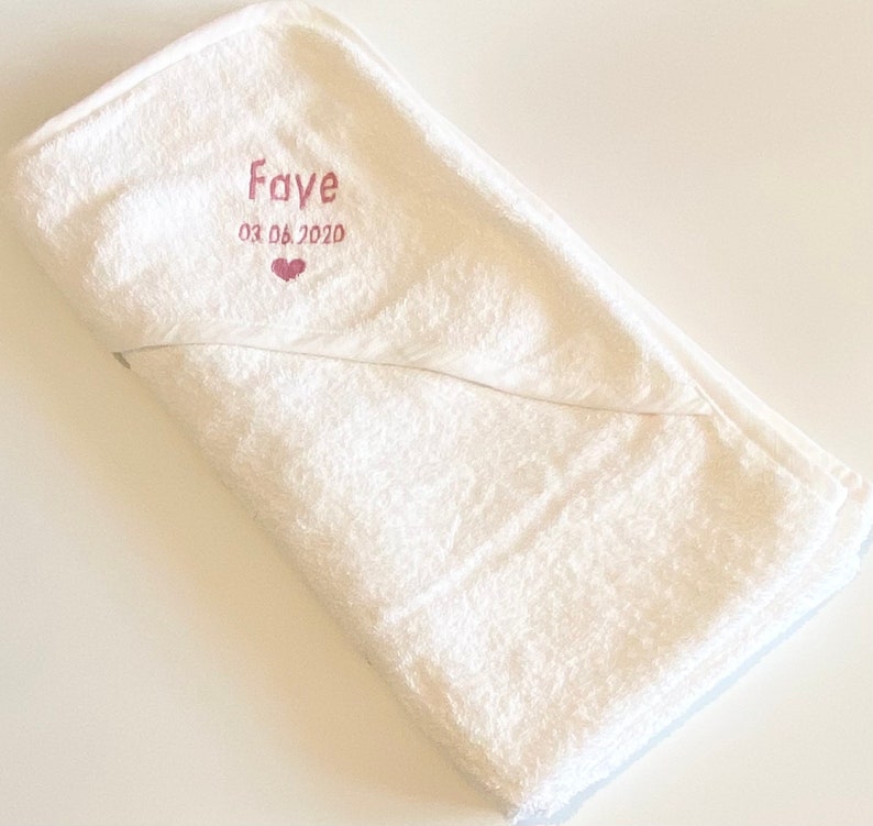 Personalised baby hooded towel, Personalised new baby gift, Personalised embroidered hooded towel, 100% cotton, luxury baby hooded towel image 4