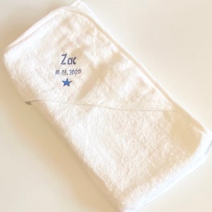 Personalised baby hooded towel, Personalised new baby gift, Personalised embroidered hooded towel, 100% cotton, luxury baby hooded towel image 5