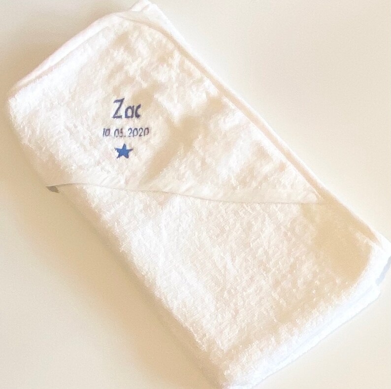 Personalised baby hooded towel, Personalised new baby gift, Personalised embroidered hooded towel, 100% cotton, luxury baby hooded towel image 5