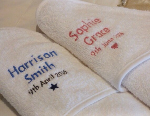 personalised baby hooded towel