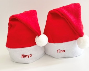 Baby Santa Hat Personalised, Embroidered Baby Christmas Hat with Name