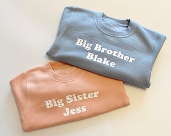 Personalised Big Sister Jumper, Little Sister, Big Brother, Little Brother Sweatshirt