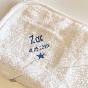 Personalised baby hooded towel, Personalised new baby gift, Personalised embroidered hooded towel, 100% cotton, luxury baby hooded towel image 3