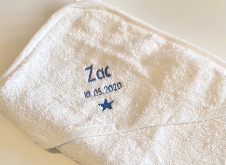 Personalised baby hooded towel, Personalised new baby gift, Personalised embroidered hooded towel, 100% cotton, luxury baby hooded towel image 3