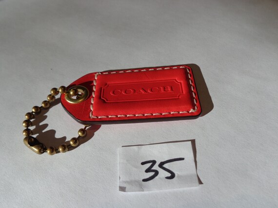 Coach Leather Replacement Hangtag Carmine / Orange