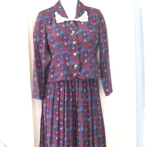 Vintage Women&#39;s LESLIE FAY 2 Piece Dress w Pleated Skirt Size 6P - NEW Old Stock