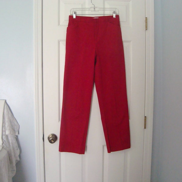 Vintage Women's CAROLINA BLUES Dk Cranberry Red Stretch Pants Size 6 Waist 29 Inseam 29"- Like NEW Condition-