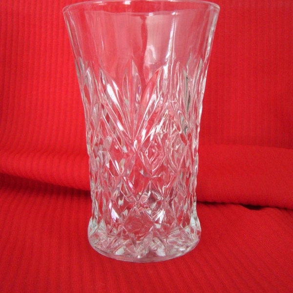 Lot of 7 Vintage 1960's ANCHOR HOCKING 8oz. Flat Tumblers in Pineapple Diamond Pattern