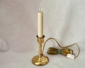 Vintage 1994 Brass Candlestick Electric Candle Light w On Off Switch