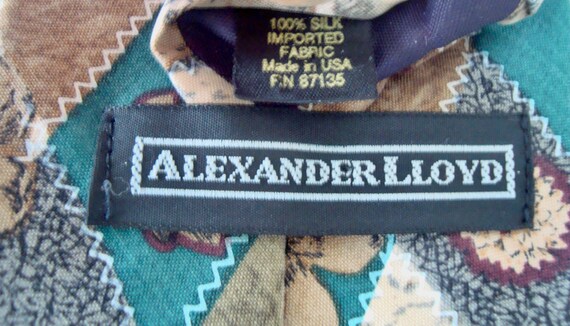 Men's Vintage ALEXANDER LLOYD Extra Long Silk Flo… - image 4