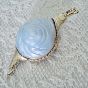 Vintage 1950&#39;s Snail Brooch w Pearly Blue Lucite Shell 2 1/2&quot;