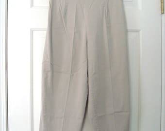 Vintage Damen BRIGGS "An der Taille" Khaki Stretch Capri Hose Größe 8 - Taille 27" - wie neuer Zustand