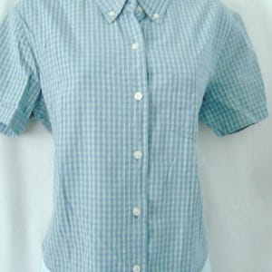 Vintage 1990s Womens AT LAST & CO Jeanwear Short Sleeve, Button Front Blouse Shirt Size M- Like New Condition