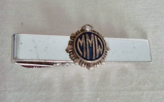 Vintage 1950's Sterling Silver Monogram MMW Tie C… - image 8