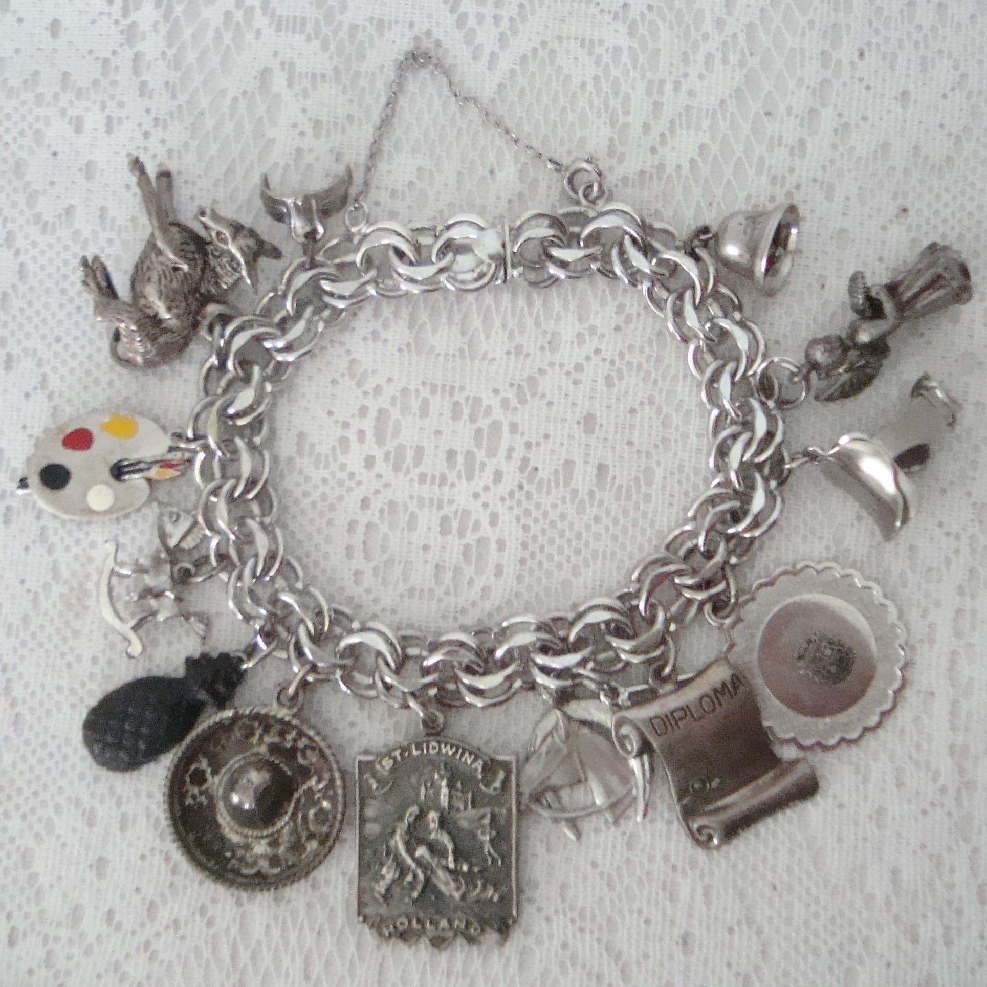 Vintage 1960s Heart Sterling Bracelet - Etsy