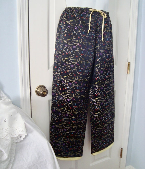 Vintage Women's KENJI Satin Feel Floral Lounge Pajama Pants Size M Look  Like Never Worn. - Etsy