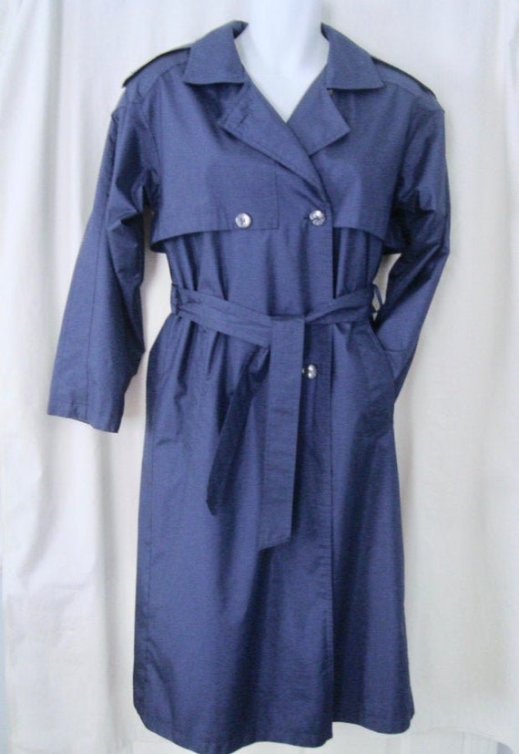 Womens WORTHINGTON Navy Blue Belted Waterproof Tre