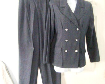 Costume Femme Nine West Marron Taille 16 - 2 Pièces (Veste Et Pantalon) - Occasion Très Bon État