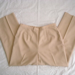 Calça social feminina vintage TALBOTS Light Tan, totalmente forrada, de lã, tamanho 12P - Cintura 78 cm - Entrepernas 71 cm