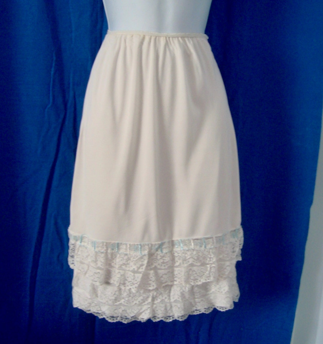 Vintage 1960's White Lace Half Slip Size S Waist Etsy