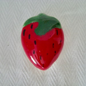 Vintage Ceramic Strawberry BUTTON COVER image 2