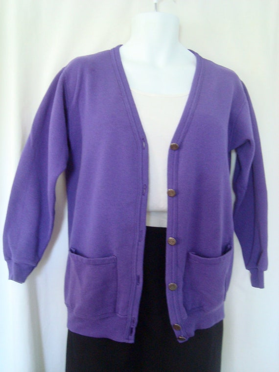 Vintage Women's THE SWEATSHIRT COMPANY Purple Car… - image 2