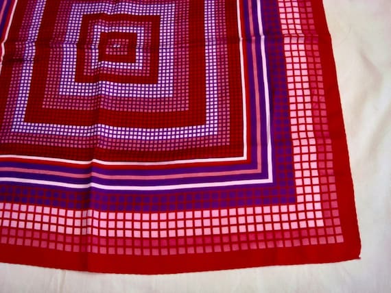 Vintage Red and Purple 23 Square Geometric Scarf Neck - Etsy