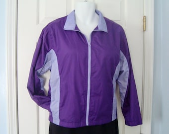 Vintage Women's REBECCA MALONE Zip Front Purple Windbreaker Jacket Size M - NEW Never Worn