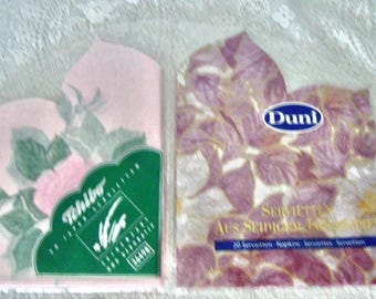 Vintage Lot of 41 Fancy, Scalloped Rice Paper Napkins 13" - 2 Different Designs