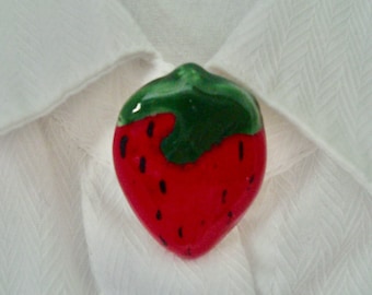 Vintage Ceramic Strawberry BUTTON COVER