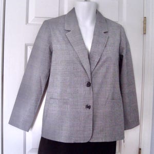 Vintage Damenblazer von ALFRED DUNNER, schwarz-weiß kariert, Größe 6P – neu mit Etikett