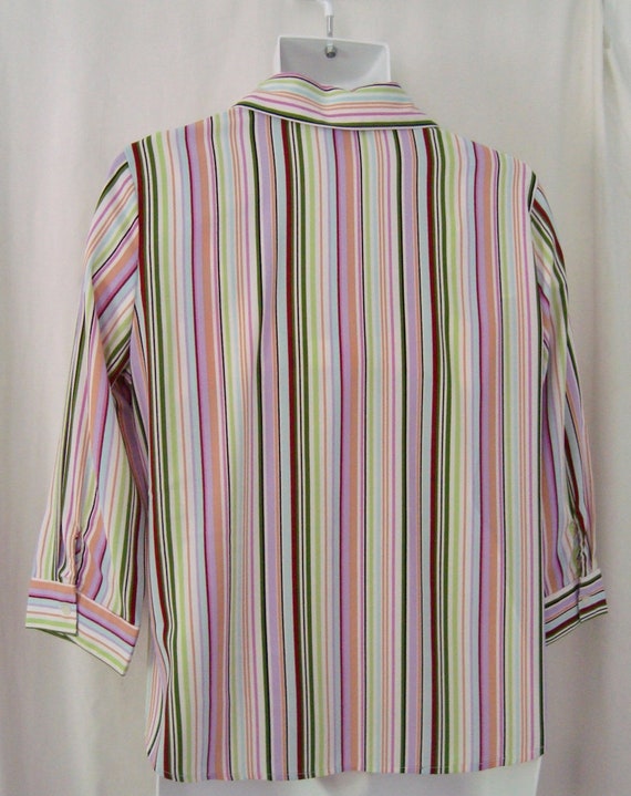 Vintage Women's NOTATIONS Rainbow Stripe 3/4 Slee… - image 4