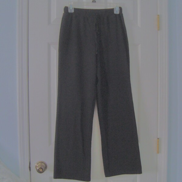 Vintage Women's Elastic "At The Waist" Black Knit Pants Size S - Waist 25" to 36", Inseam 29" - Like NEW Condition