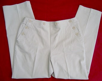 Vintage Women's TALBOTS Khaki Stretch Casual Pants Size 14 - Waist 34" Inseam 31"- Like New Condition